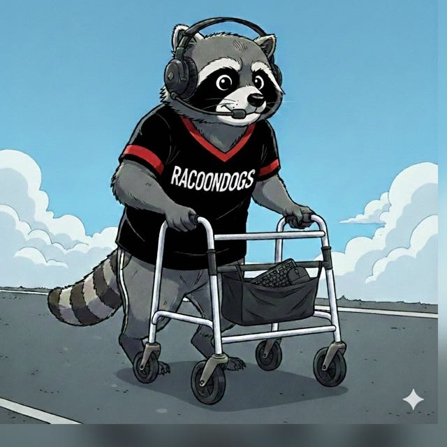 Rollator-racoondogs